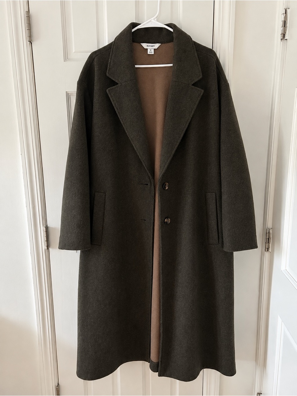 Old Navy Oversized Twill Overcoat Brown XXL